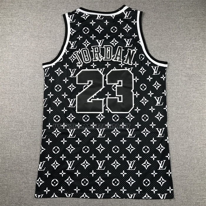 Camiseta Michael Jordan NO 23 Chicago Bulls x LV Mitchell & Ness 1997-98 Negro